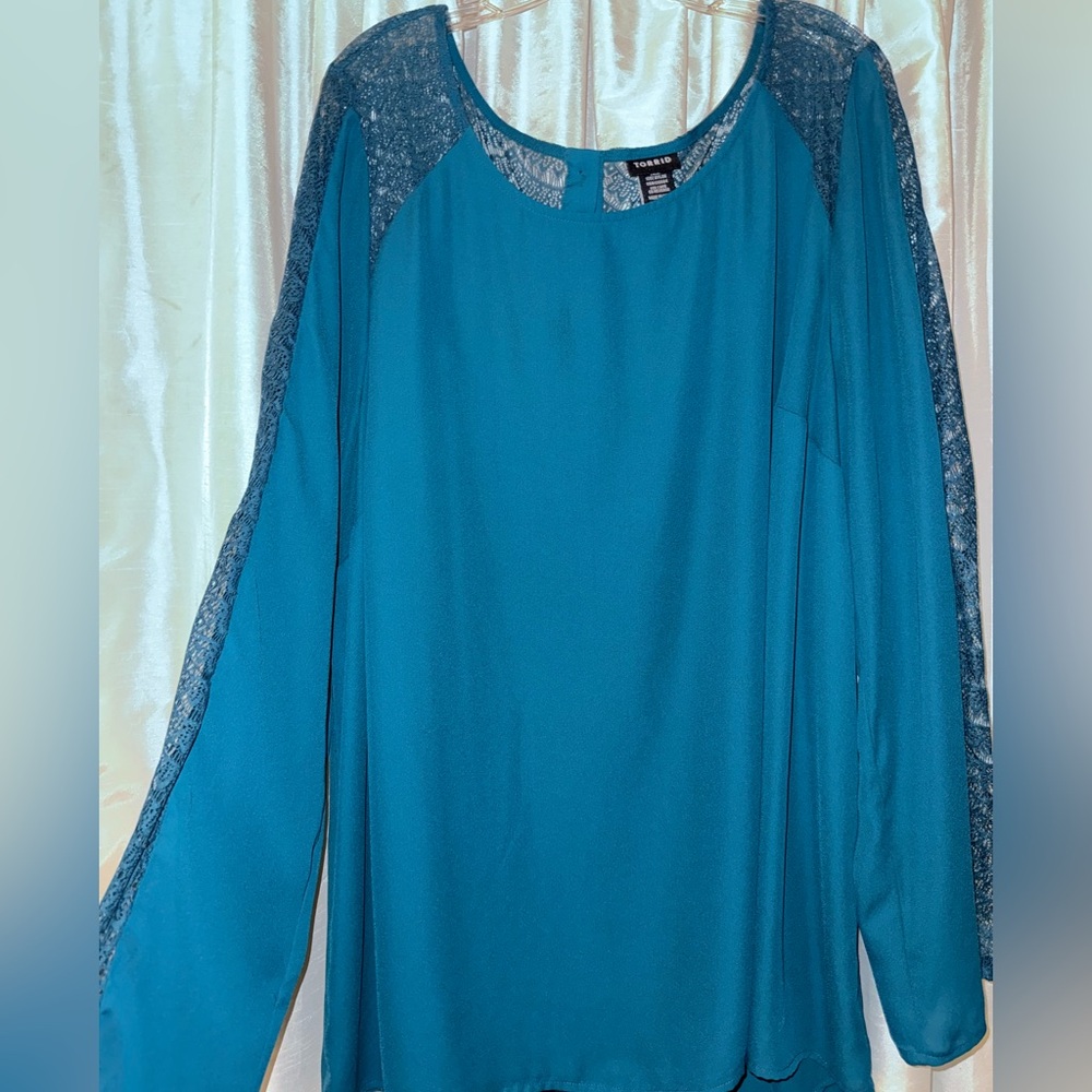 Torrid Blue Embellished Relaxed Blouse